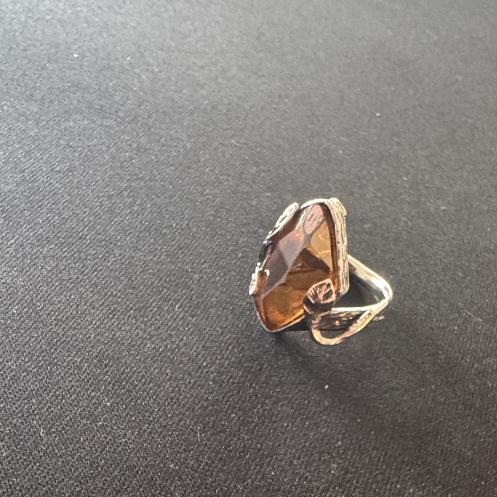Silpada Silver Ring with Brown Gemstone size 8